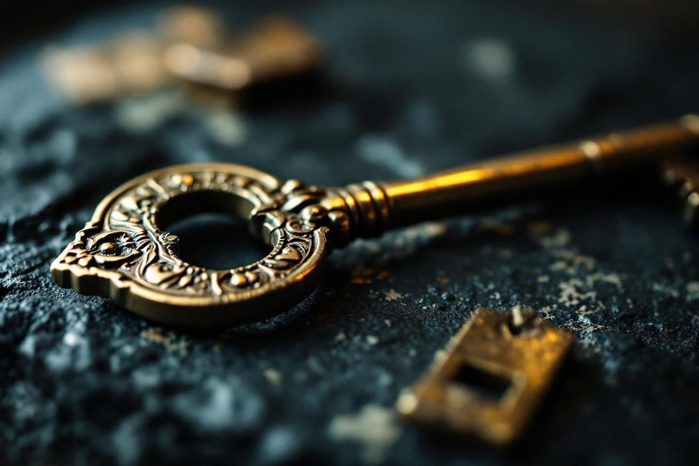 Antique brass key representing secure, private access — your data stays behind your lock